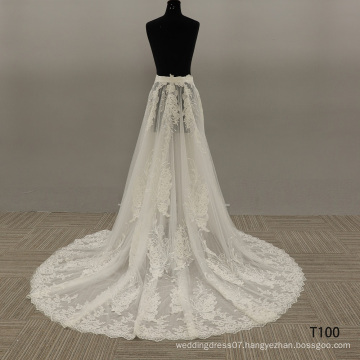 custom lace detachable wedding train for mermaid A line wedding dress